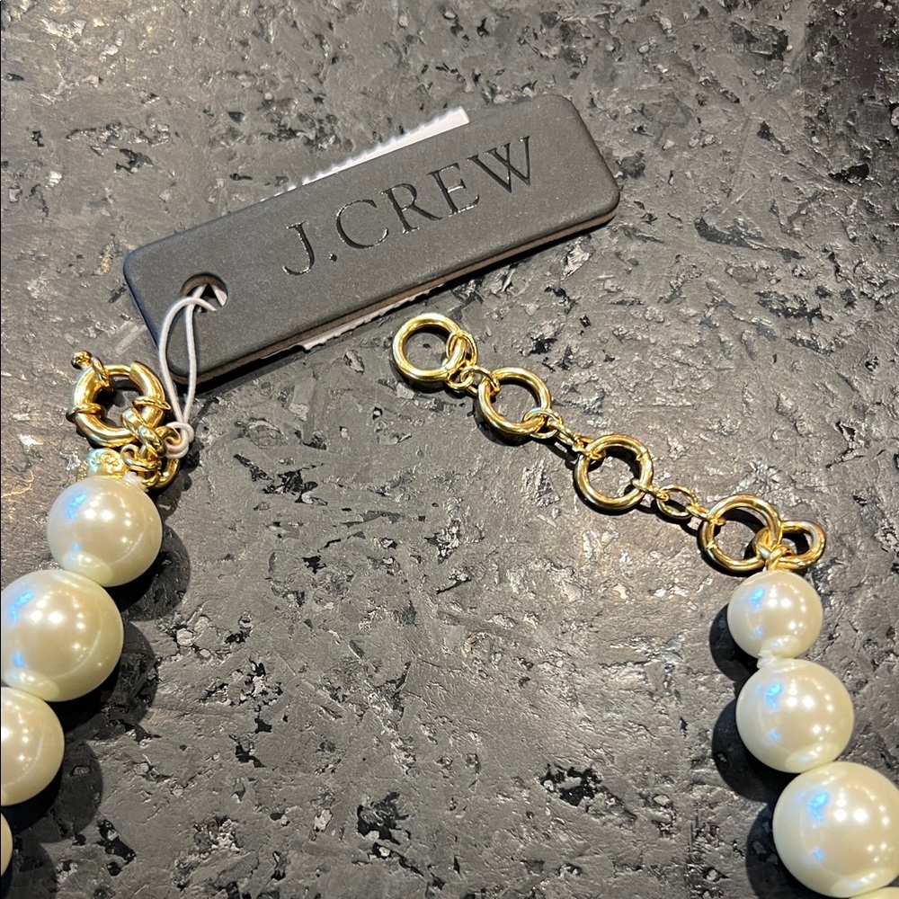 J. Crew White and Gold Pearl Beaded Necklace - Picture 2 of 4